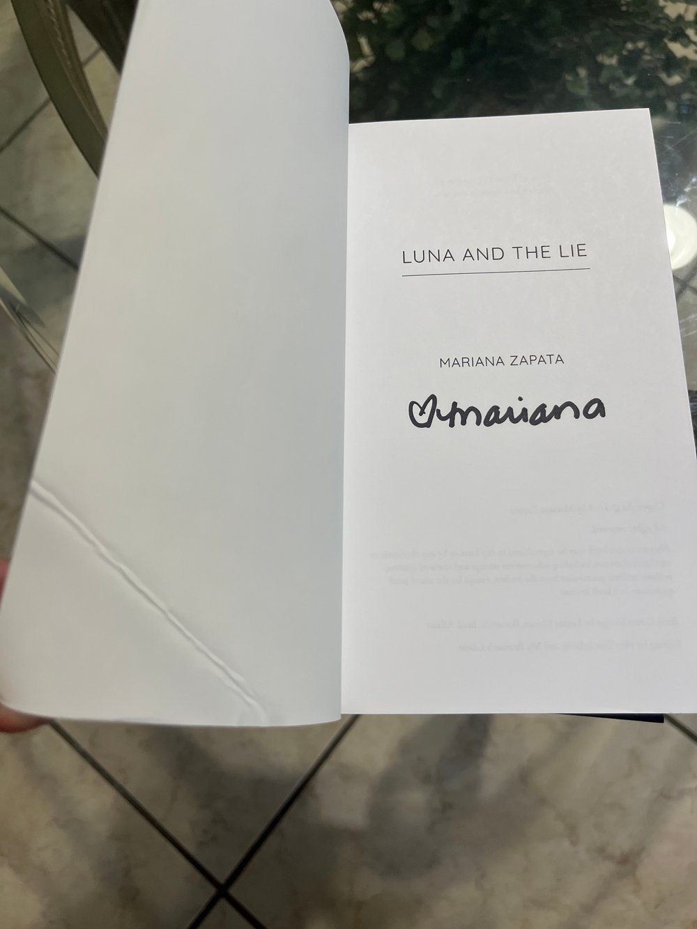 [IMPERFECT/DAMAGED] Signed Fancy Edition Paperback "Luna and the Lie"