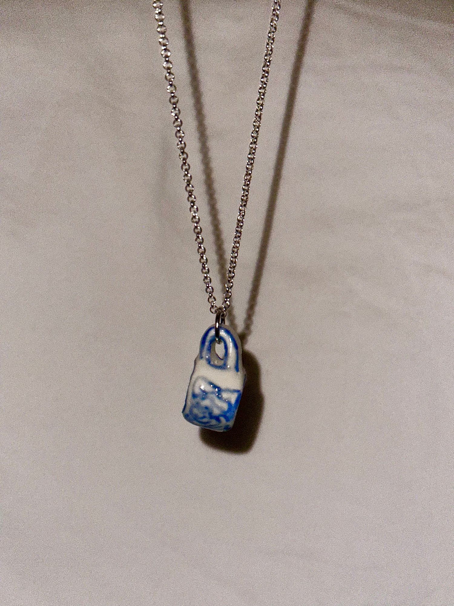 Image of rose flower teacup necklace