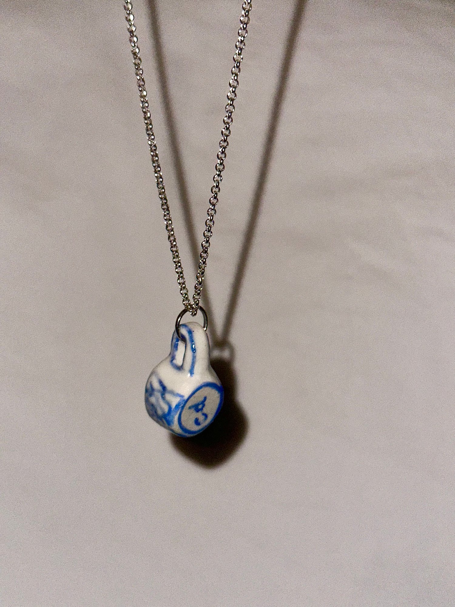 Image of rose flower teacup necklace