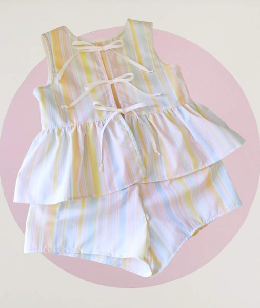 Image of Striped Tie Top + Shorts Set - 6 years