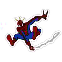 Swinging Spider Sketch Sticker