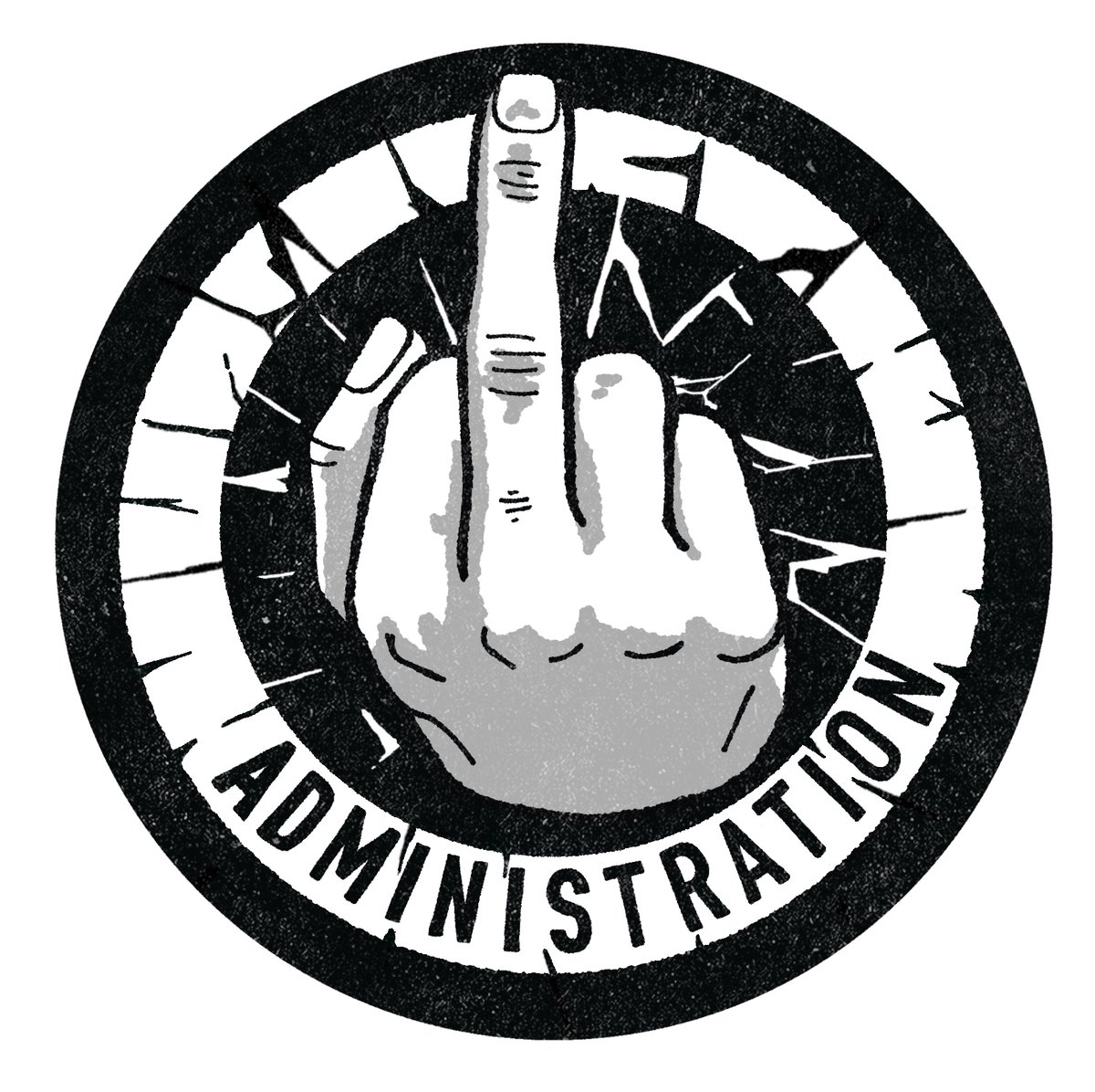 Image of "Fuck Administration" Hardhat Sticker 10pk