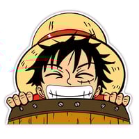 Luffy Barrel Peeker Sticker