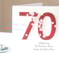 Image 1 of 70th Birthday Card. Personalised 70 Birthday Card. 8 Designs.