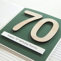 Image 4 of 70th Birthday Card. Personalised 70 Birthday Card. 8 Designs.