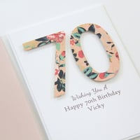 Image 3 of 70th Birthday Card. Personalised 70 Birthday Card. 8 Designs.