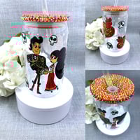 Image 1 of Book of life Maria and Monolo bling lid 16oz plastic tumbler 