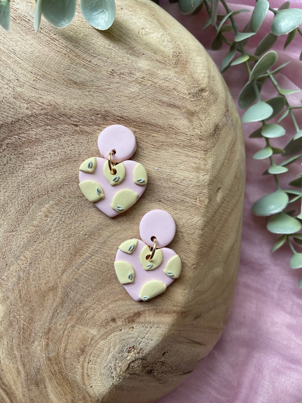 Image of Pink lemonade Heart Dangles