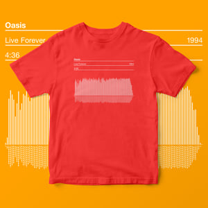 Image of Oasis, Live Forever Song Sound Wave Graphic T-shirt