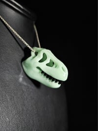 Image 2 of Mint T-rex skull pendant. (mini)