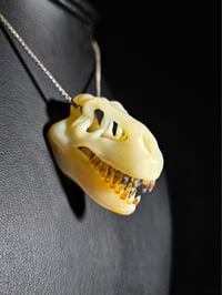 Image 3 of Wood glue T-rex skull pendant. (Mini)