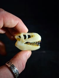 Image 4 of Wood glue T-rex skull pendant. (Mini)