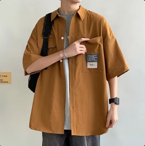 Image of Casual Ice Silk Short Sleeve Shirt