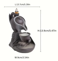 Image 5 of Ceramic Tea Cup in Hand Backflow Incense Burner 