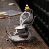 Image 4 of Ceramic Tea Cup in Hand Backflow Incense Burner 