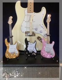 Image 2 of Miniature Replica Crystallised Fender Guitars 
