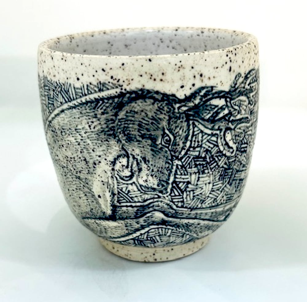 Image of Deer Spirit Animal on Speckled Stoneware