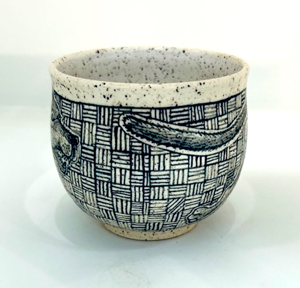 Image of Dog Chawan on Speckled Stoneware