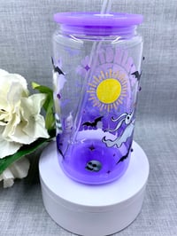 Image 2 of Jack and Sally spring time 16oz glass can 