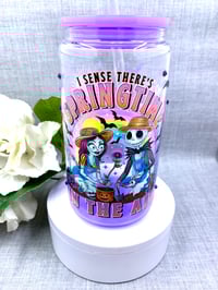 Image 4 of Jack and Sally spring time 16oz glass can 