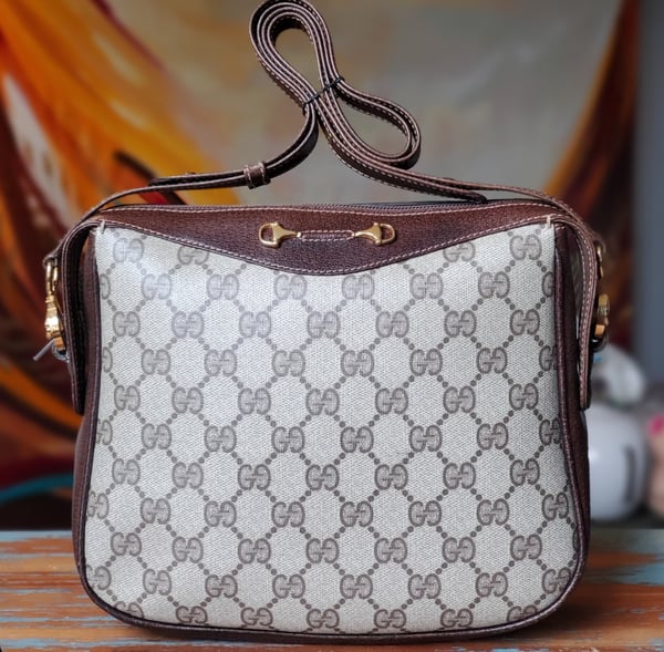 Image of Vtg. Gucci Brown Monogram Hand/Shoulder Bag