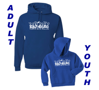 Pullover Hoodie - Royal with school logo