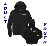 Full Zip Hoodie - Black with school logo