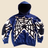 Image 1 of REWORKED SUPER SPIDERWEB CRACKED HOODIE SIZE M