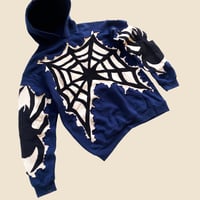 Image 2 of REWORKED SUPER SPIDERWEB CRACKED HOODIE SIZE M