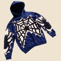 Image 3 of REWORKED SUPER SPIDERWEB CRACKED HOODIE SIZE M