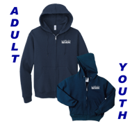 Full Zip Hoodie - Navy with school logo