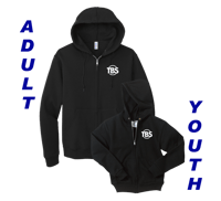 Full Zip Hoodie - Black with TBS logo