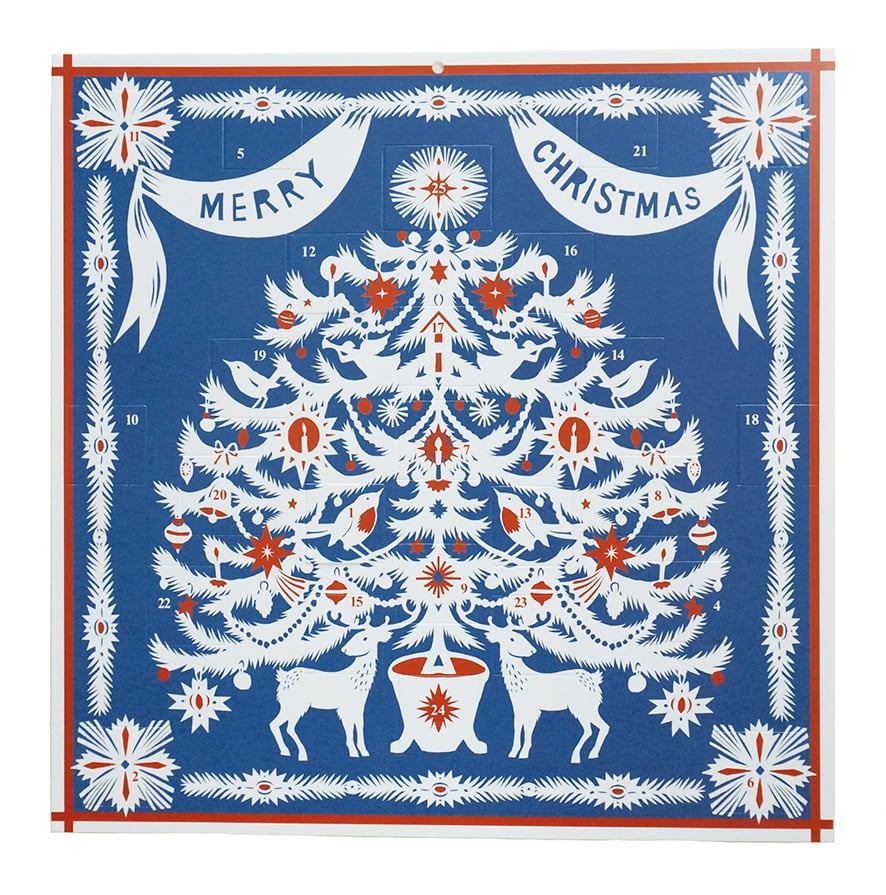 Image of Advent Calendar ~ Papercut Christmas Tree