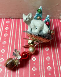 Vintage Snow Fox Christmas Clip Ornament