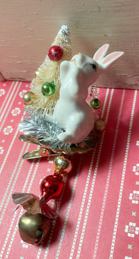 Vintage Winter Bunny Christmas Clip Ornament