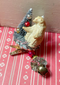 Vintage Polar Bear Christmas Clip Ornament