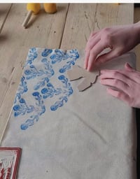 Image 5 of Ruffled, Linen, Cushion Cover Block Printing Workshop at Millisle, on 12th October