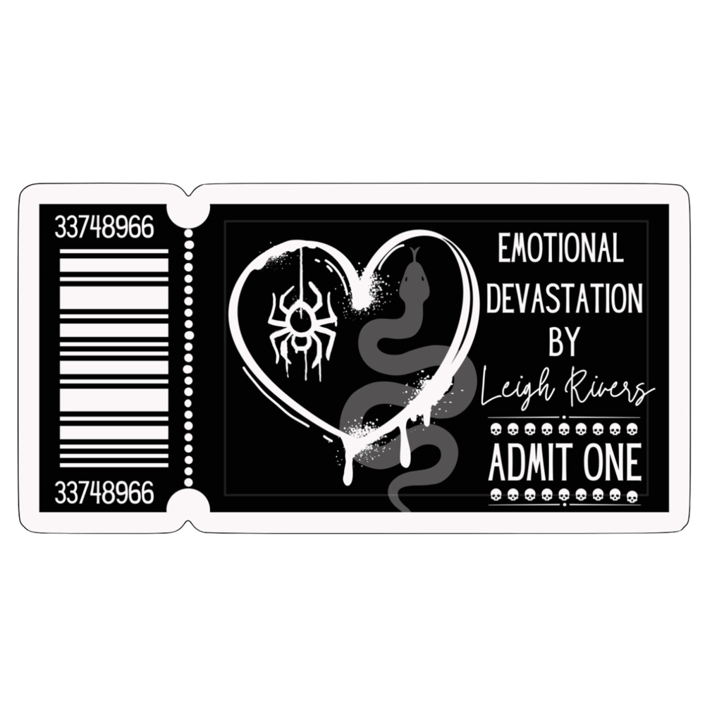 Image of Officially licensed Leigh River's ticket for emotional devastation sticker 