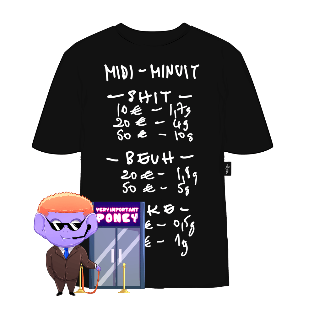 T-Shirt Midi-Minuit noir. 