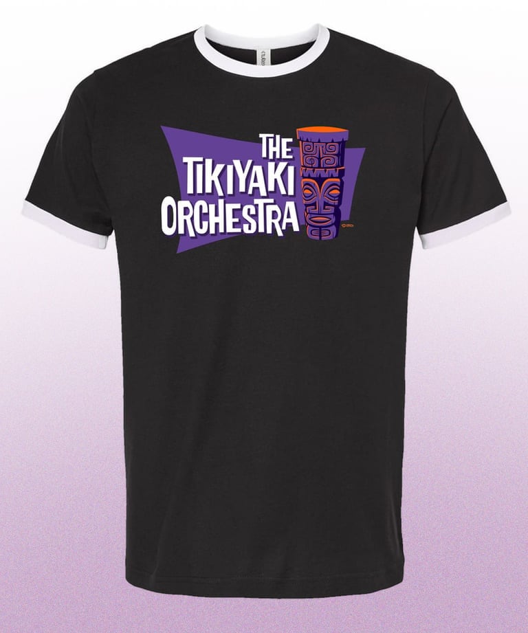 Image of Tikiyaki Orchestra "Tropika  Vinyl and  Ringer T-shirt Bundle - custom SHAG logo