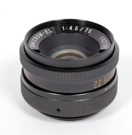 Image of NOS Omicron EL 75mm F4.5 Enlarger Lens for 6X6 negatives in case/box #4015