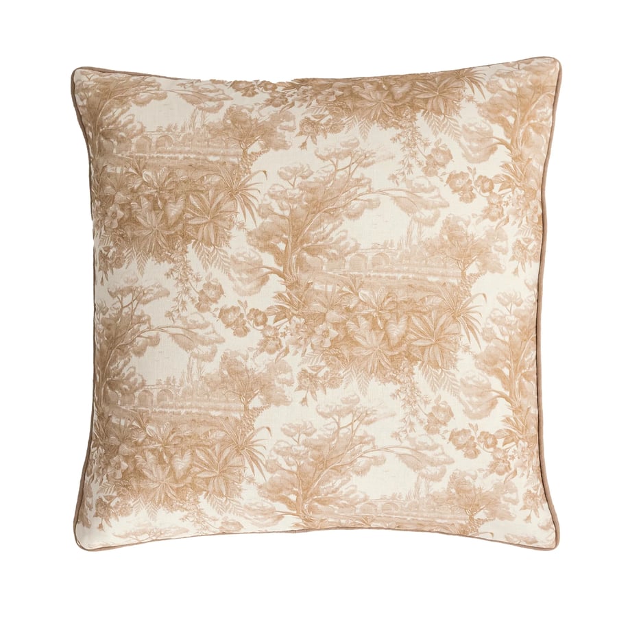 Image of Toile Cushion Caramel 