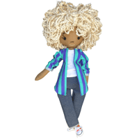 Image 1 of Nahla Handmade Linen Doll (PREORDER ITEM-SHIP DATE ON OR BEFORE DECEMBER 9, 2024)