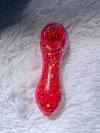 Image 1 of Red Glitter Glass Pipe