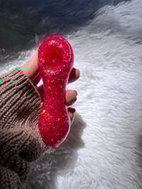 Image 4 of Red Glitter Glass Pipe
