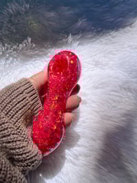 Image 8 of Red Glitter Glass Pipe