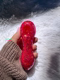 Image 11 of Red Glitter Glass Pipe