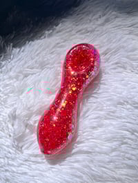 Image 9 of Red Glitter Glass Pipe