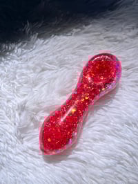 Image 12 of Red Glitter Glass Pipe