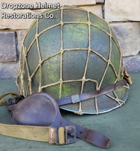 Image 7 of WWII M2 Airborne Helmet 55st PIB D-bale Front Seam Paratrooper Liner Southern France